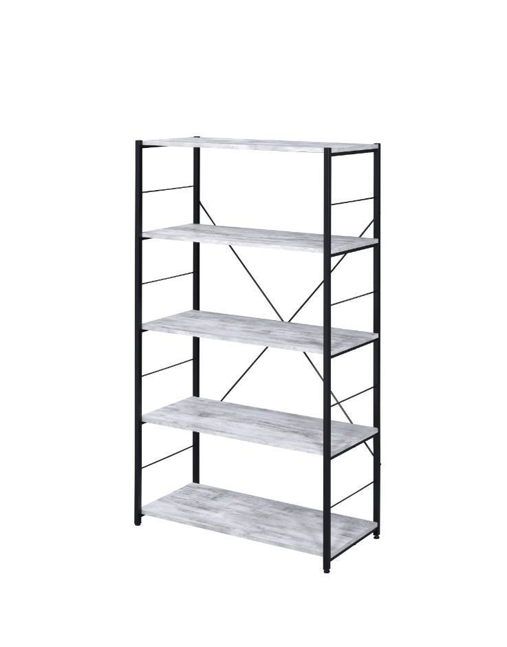 Tesadea Bookshelf, Antique White & Black Finish 92777