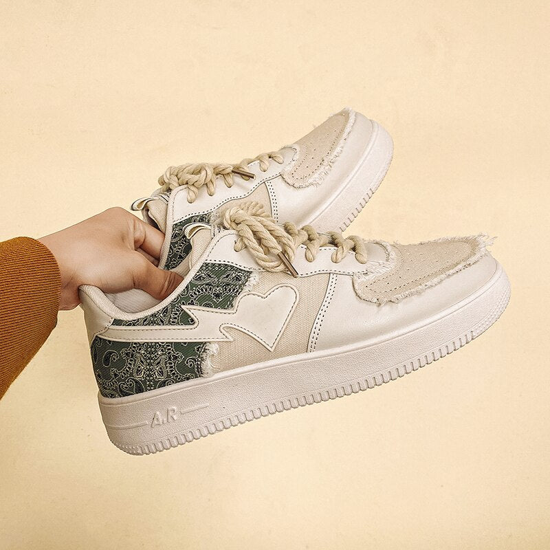 Heart Paisley Retro Sneakers (FREE SHIPPING)