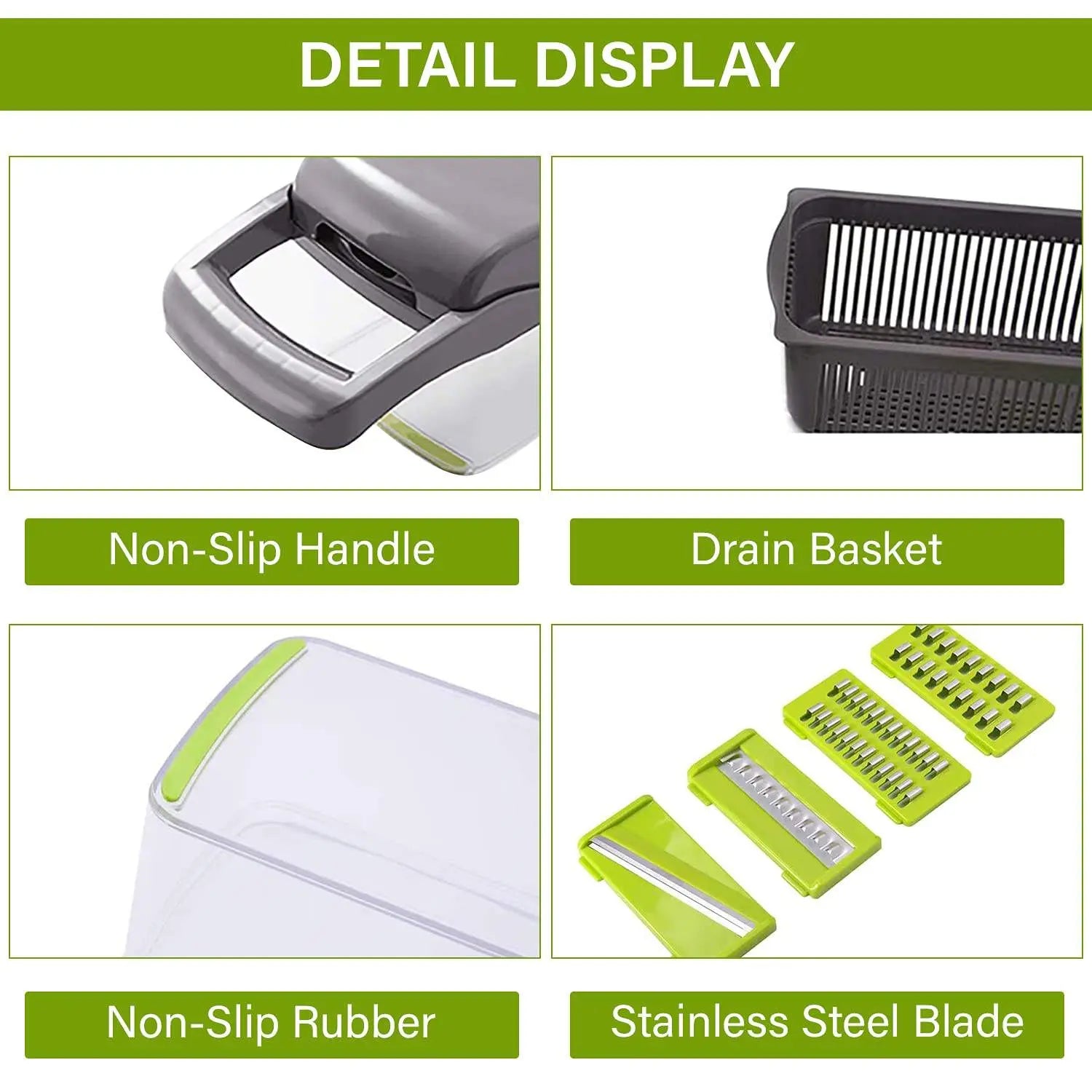 12 In 1 Manual Vegetable Chopper Kitchen Gadgets Food Chopper Onion Cutter Vegetable Slicer - Image #5