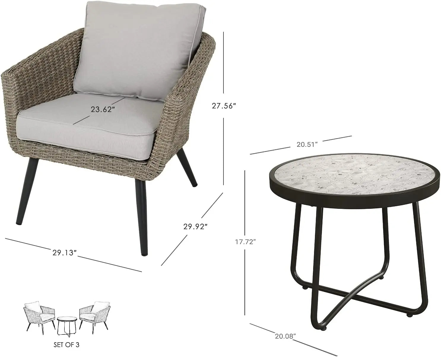 All-aluminum Rattan Table and Chair Set - Image #22
