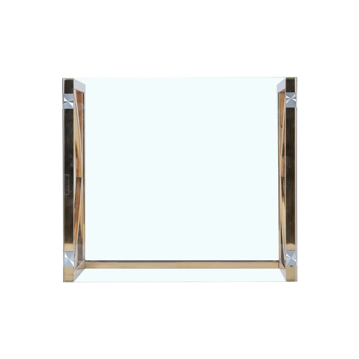 3 Pieces Gold Square Nesting Glass End Tables- Small Coffee Table Set- Stainless Steel Small Coffee Tables with Clear Tempered Glass - Image #15