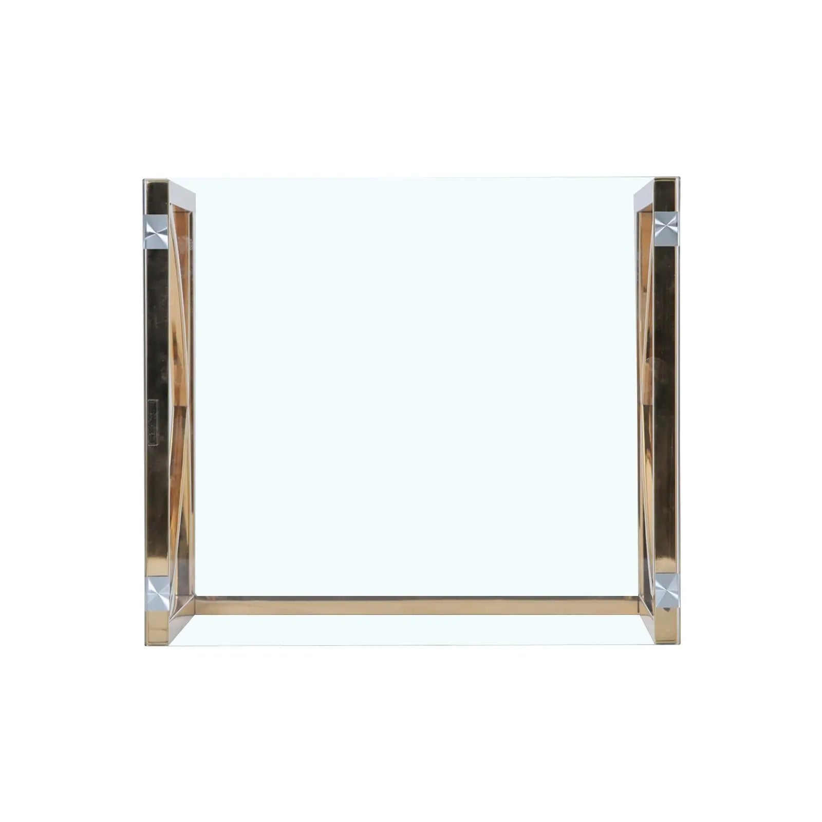 3 Pieces Gold Square Nesting Glass End Tables- Small Coffee Table Set- Stainless Steel Small Coffee Tables with Clear Tempered Glass - Image #15