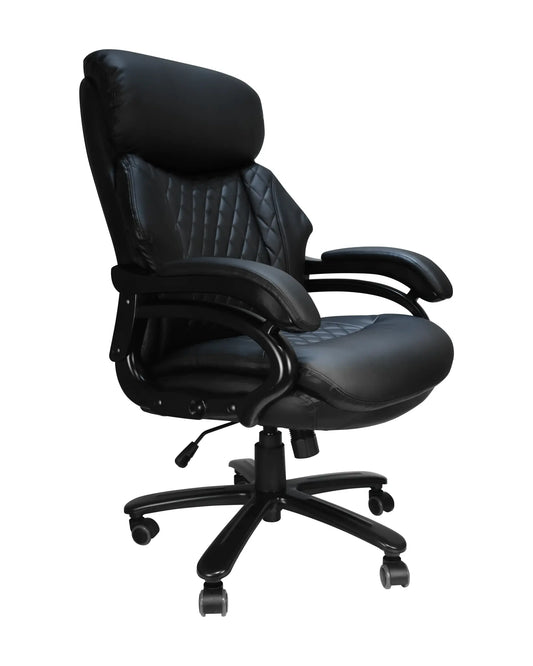 Office Desk Chair with High Quality PU Leather, Adjustable Height/Tilt, 360-Degree Swivel, 400LBS , Black - Image #1
