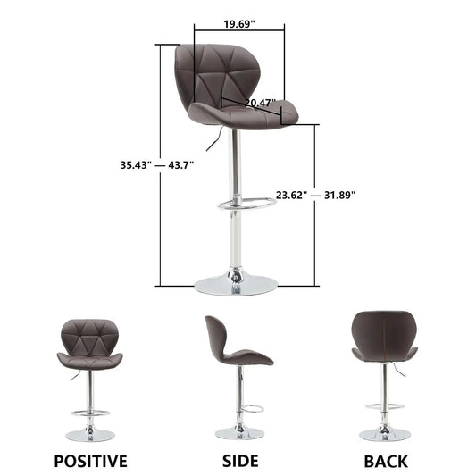Bar Chair Scandinavian Design, Swivel Lift, Suitable for Dining and Kitchen Bar Chairs (2 Pieces) - Image #1