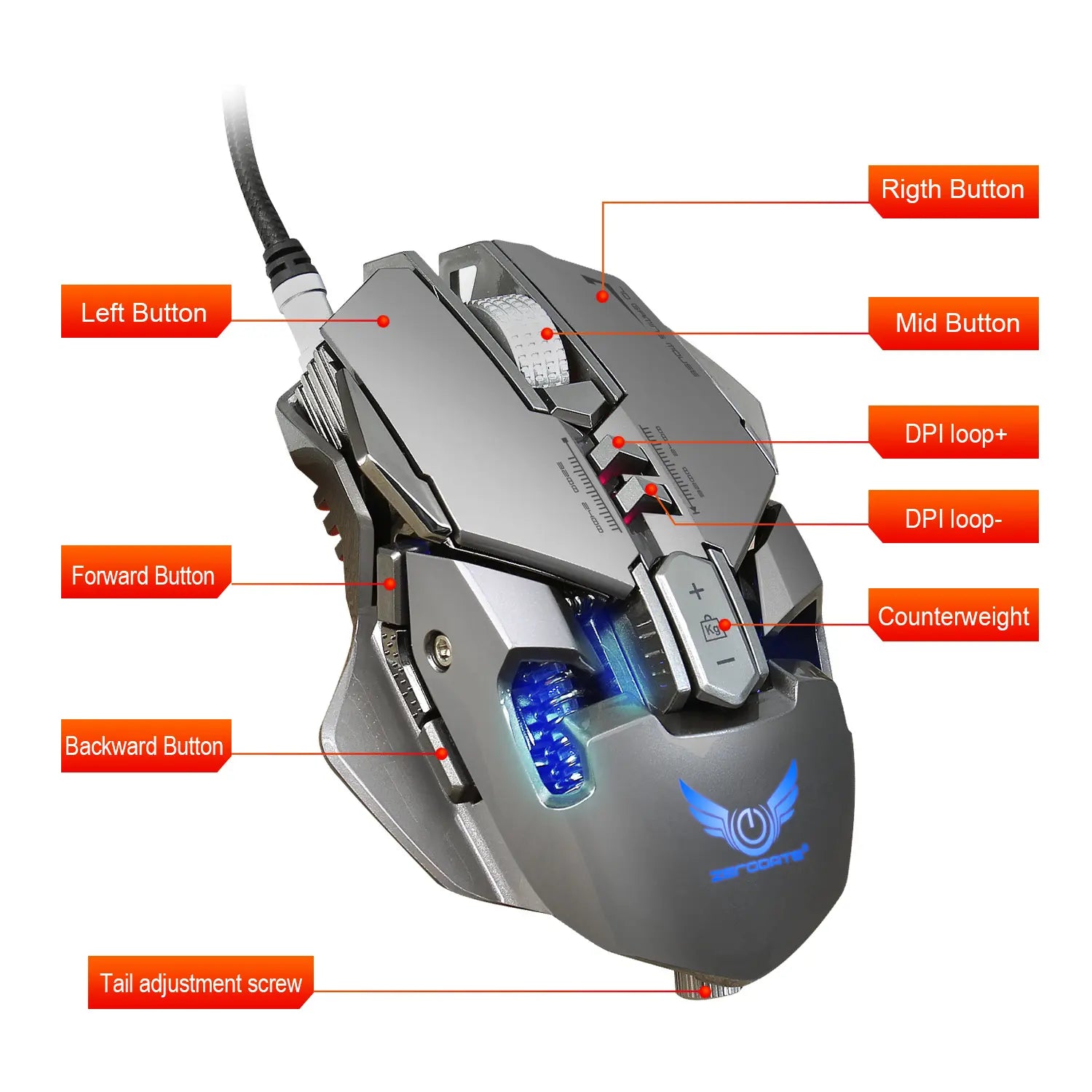Gaming mechanical wired gaming mouse - Image #3