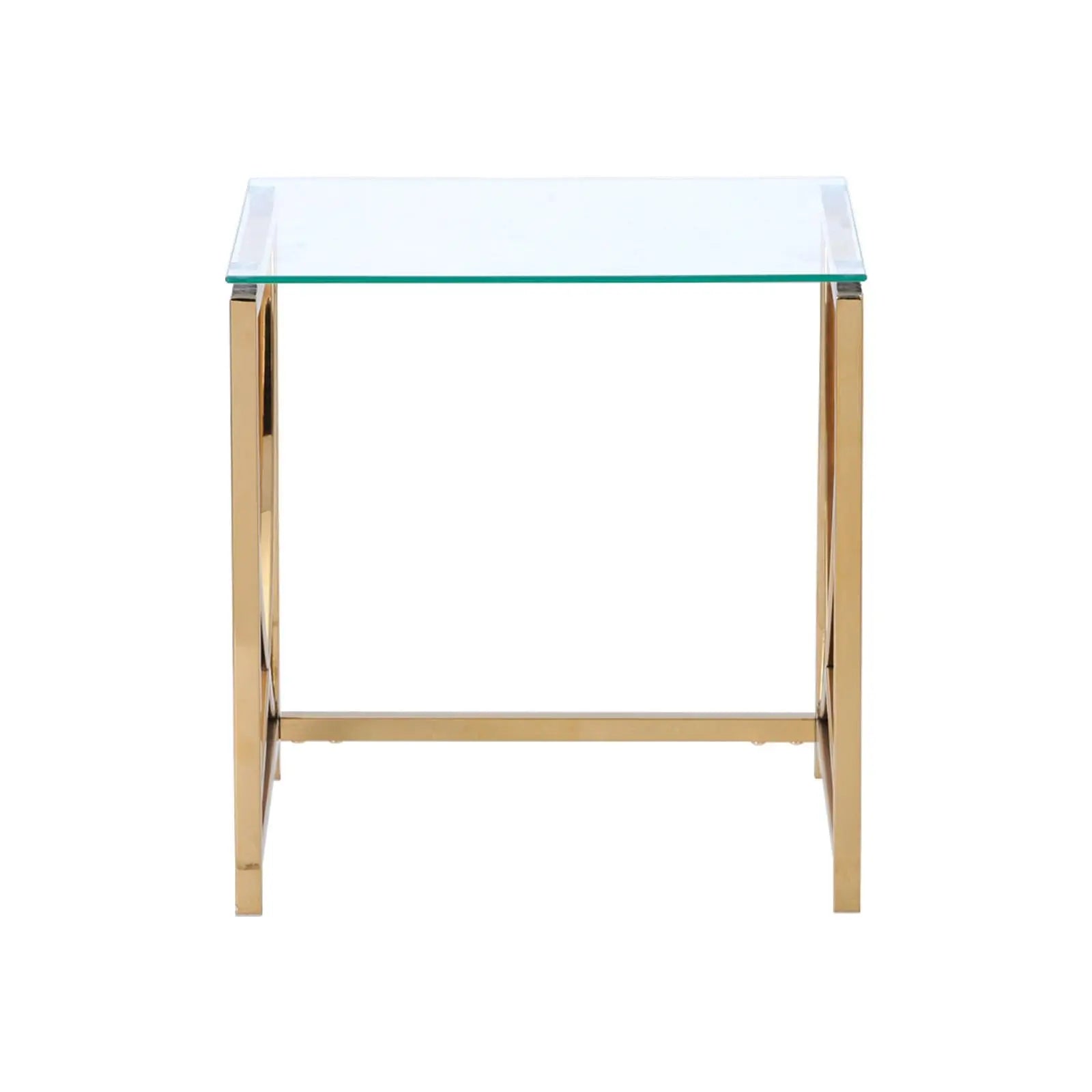 3 Pieces Gold Square Nesting Glass End Tables- Small Coffee Table Set- Stainless Steel Small Coffee Tables with Clear Tempered Glass - Image #13