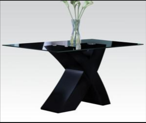 Pervis Dining Table in Black & Clear Glass 71110