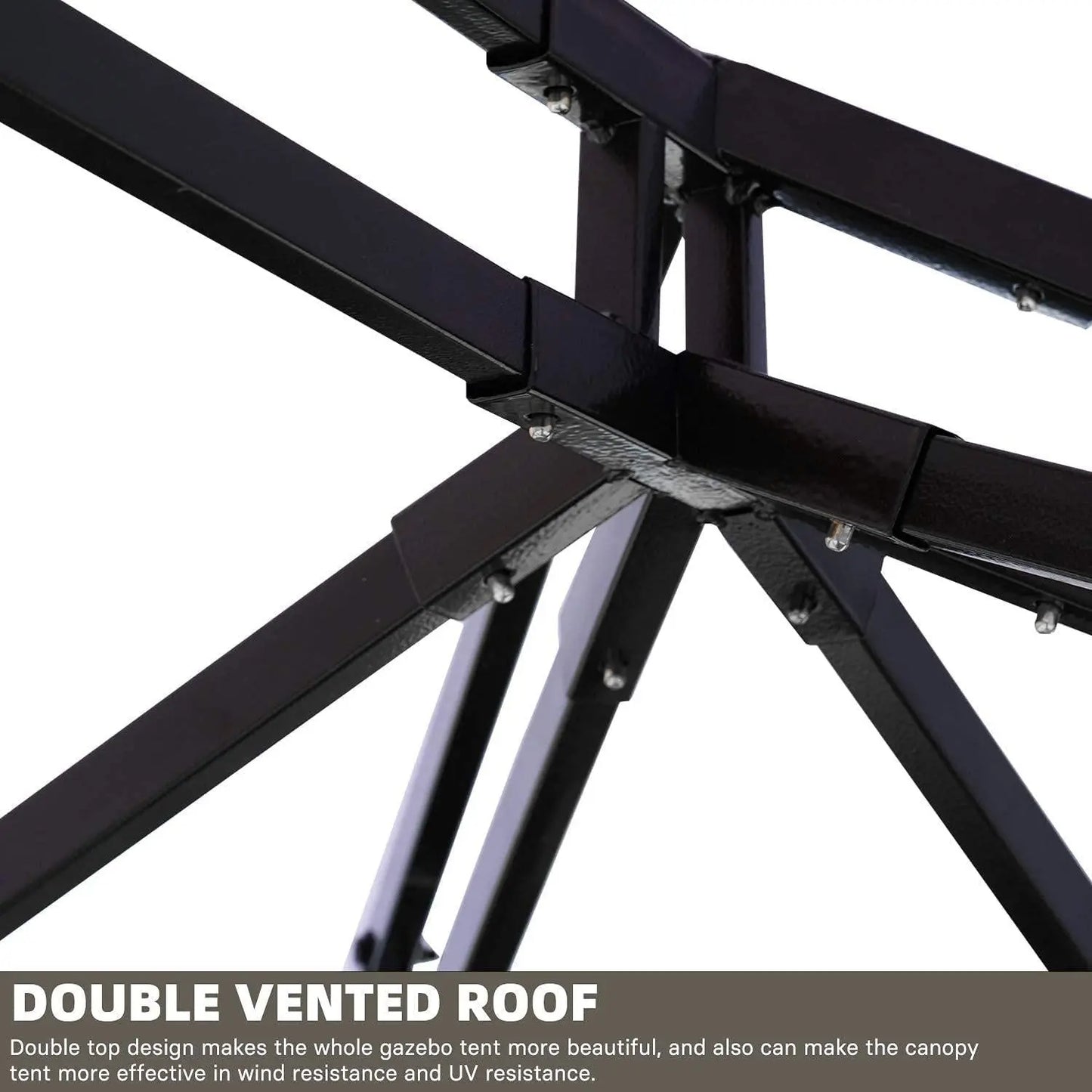 SR Gazebo for Patios Outdoor Gazebo with Mosquito Netting and Curtains Outdoor Privacy Screen for Deck Backyard - Image #4