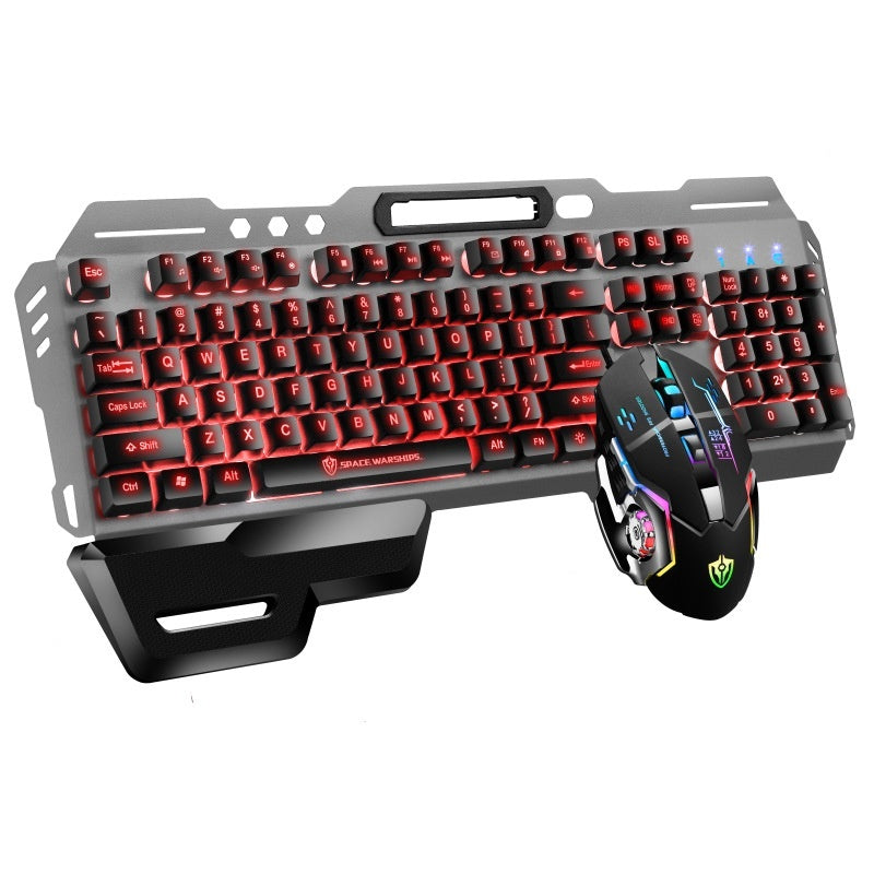 USB Port Luminous Metal Game Mechanical Feeling Keyboard Mouse