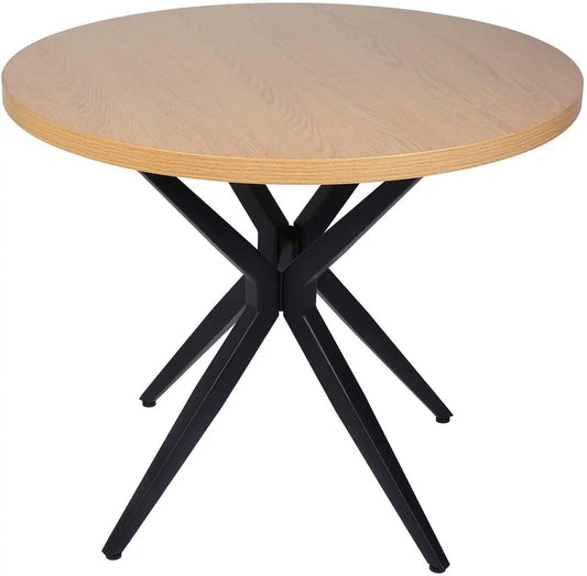 36" Round Dining Table Mid Century Modern Dining Table with Solid Metal Legs for Cafe/Bar, Kitchen, - Image #1