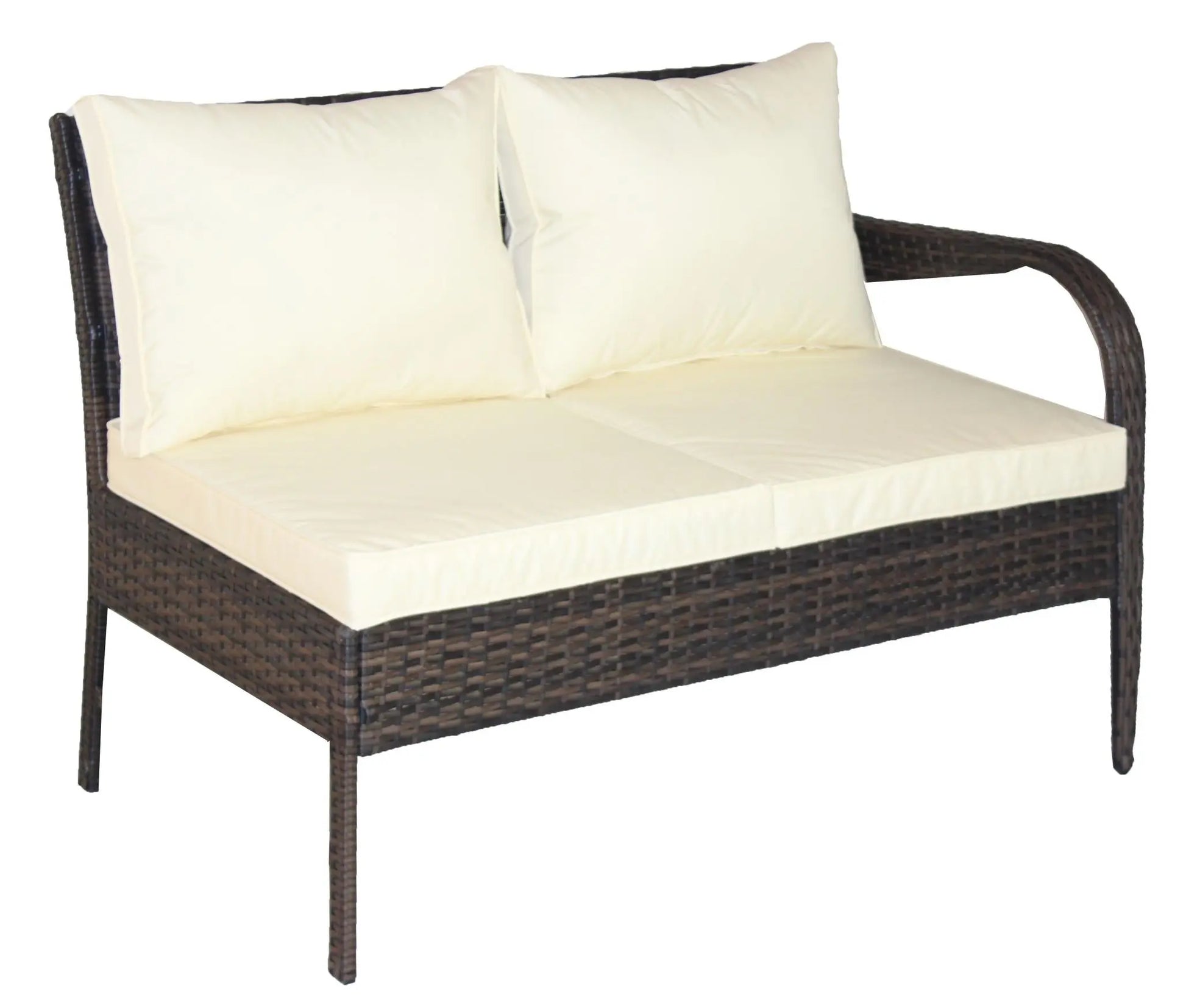 4 Piece Patio Sectional Wicker Rattan Outdoor Furniture Sofa Set with Storage Box Brown - Image #10