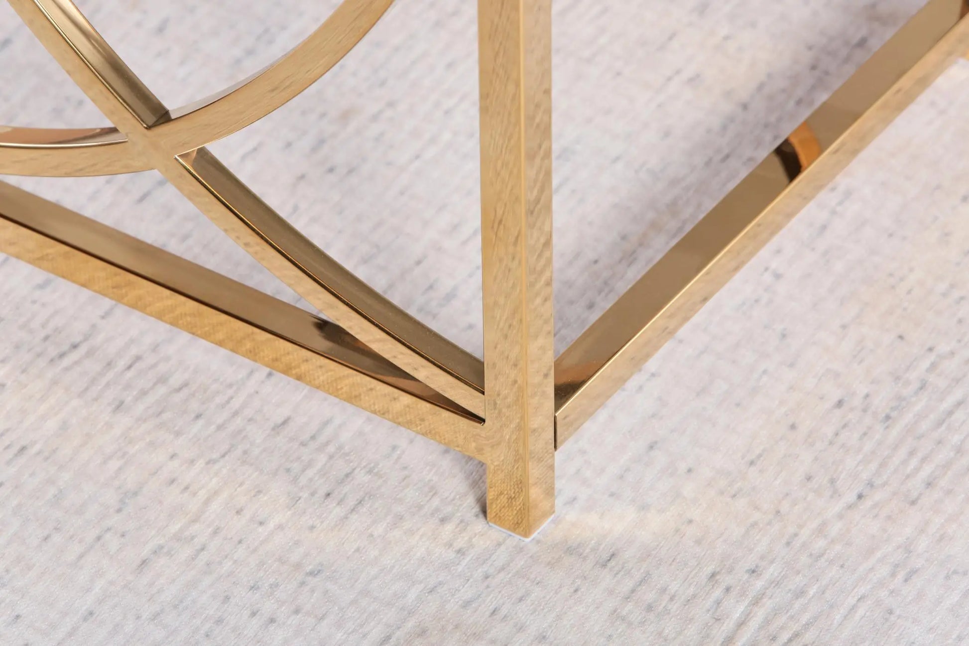 3 Pieces Gold Square Nesting Glass End Tables- Small Coffee Table Set- Stainless Steel Small Coffee Tables with Clear Tempered Glass - Image #7