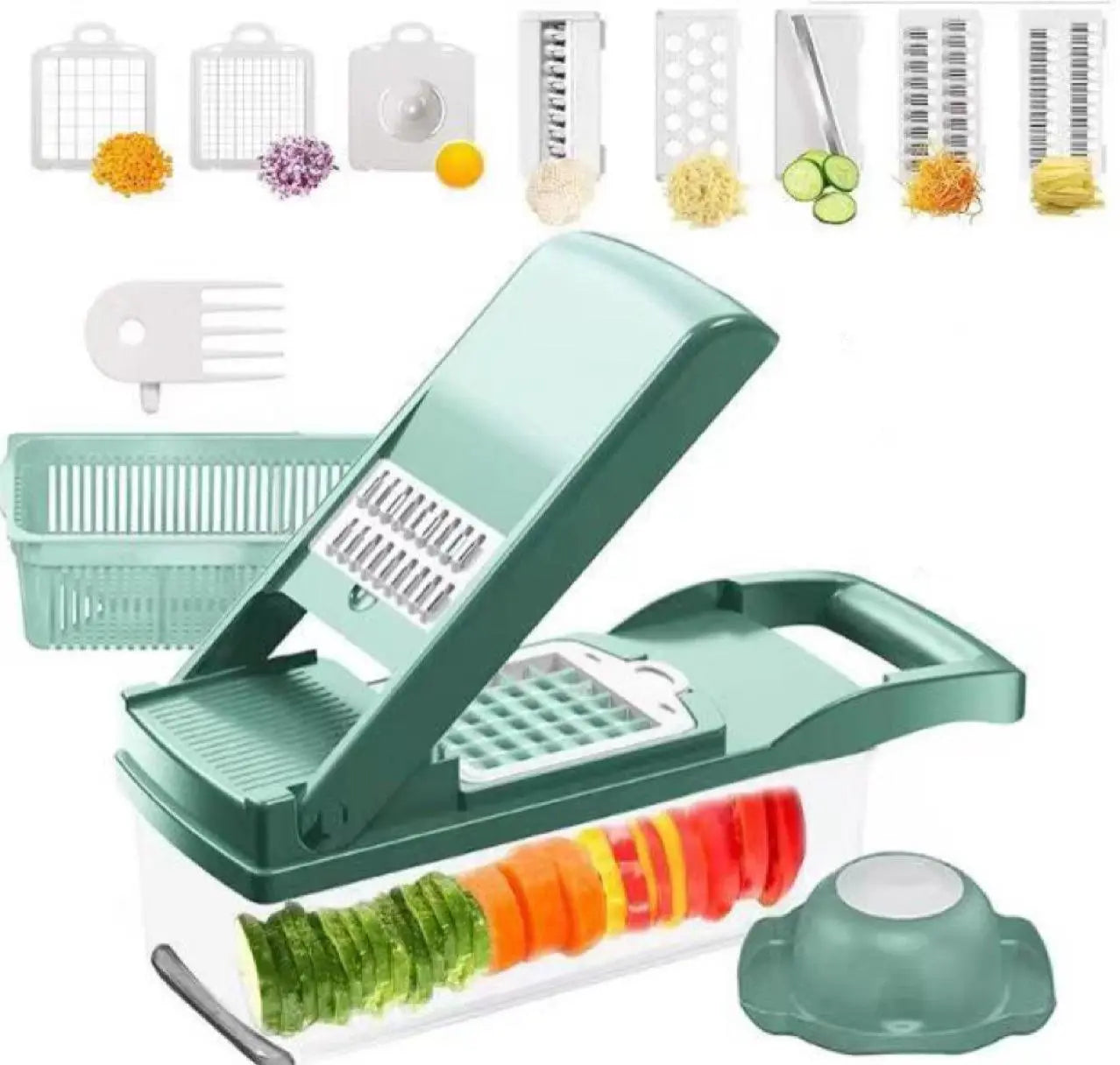 12 In 1 Manual Vegetable Chopper Kitchen Gadgets Food Chopper Onion Cutter Vegetable Slicer - Image #9