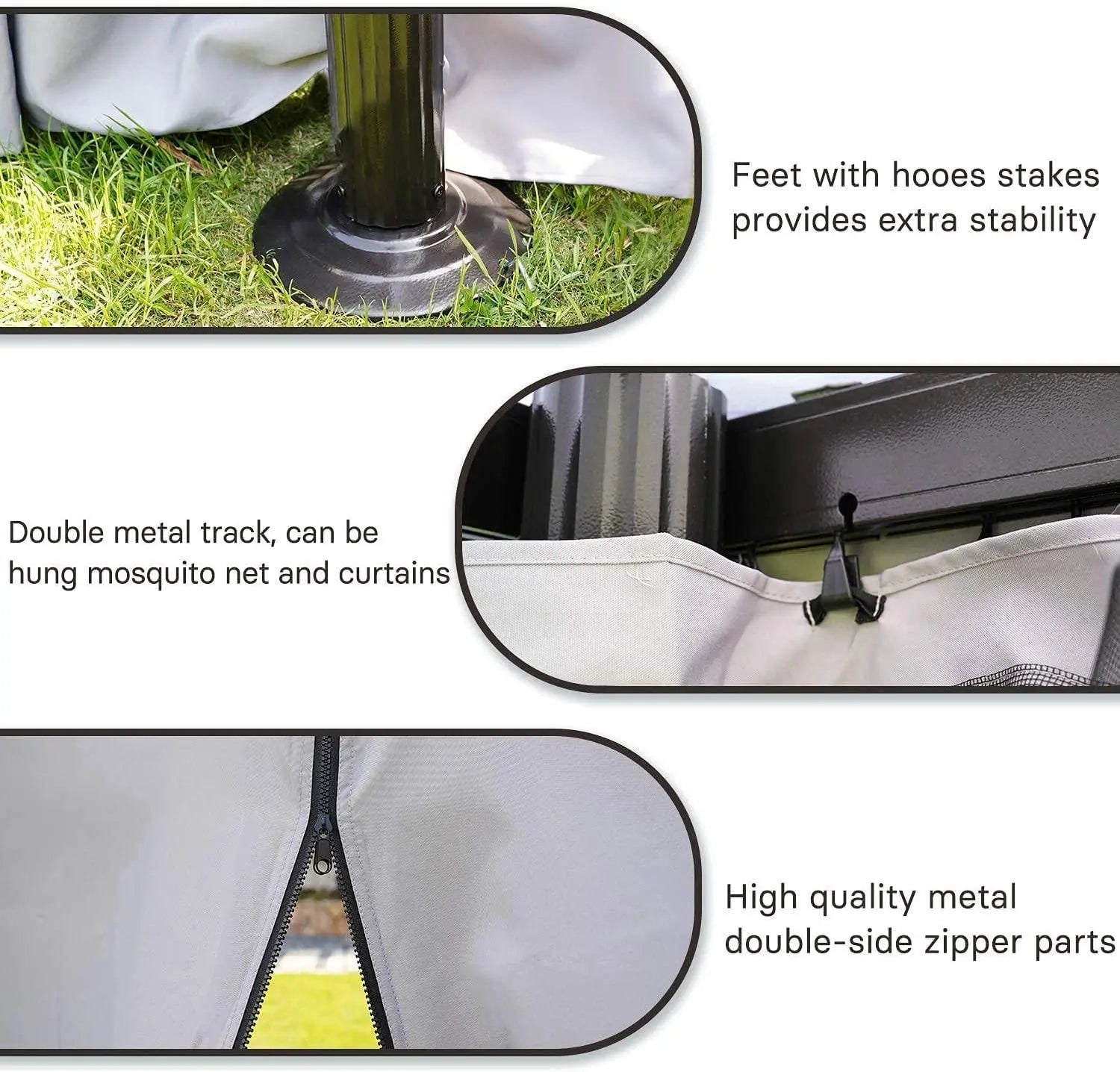 SR Gazebo for Patios Outdoor Gazebo with Mosquito Netting and Curtains Outdoor Privacy Screen for Deck Backyard - Image #5