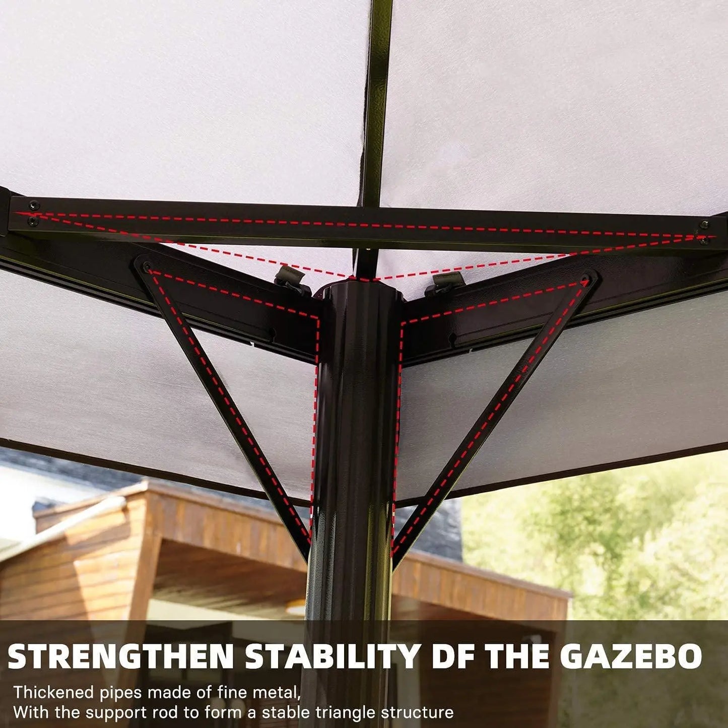 SR Gazebo for Patios Outdoor Gazebo with Mosquito Netting and Curtains Outdoor Privacy Screen for Deck Backyard - Image #6