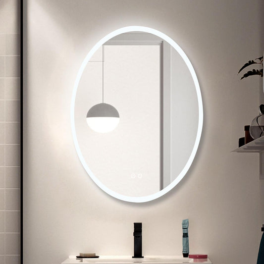 Frameless Vanity Mirror / Makeup Mirror With Led Light 3-Color Dimmable Memory Touch Button, Anti-Fog Function