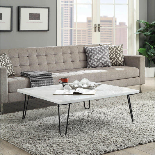 Telestis Coffee Table in White Marble  Black 84500