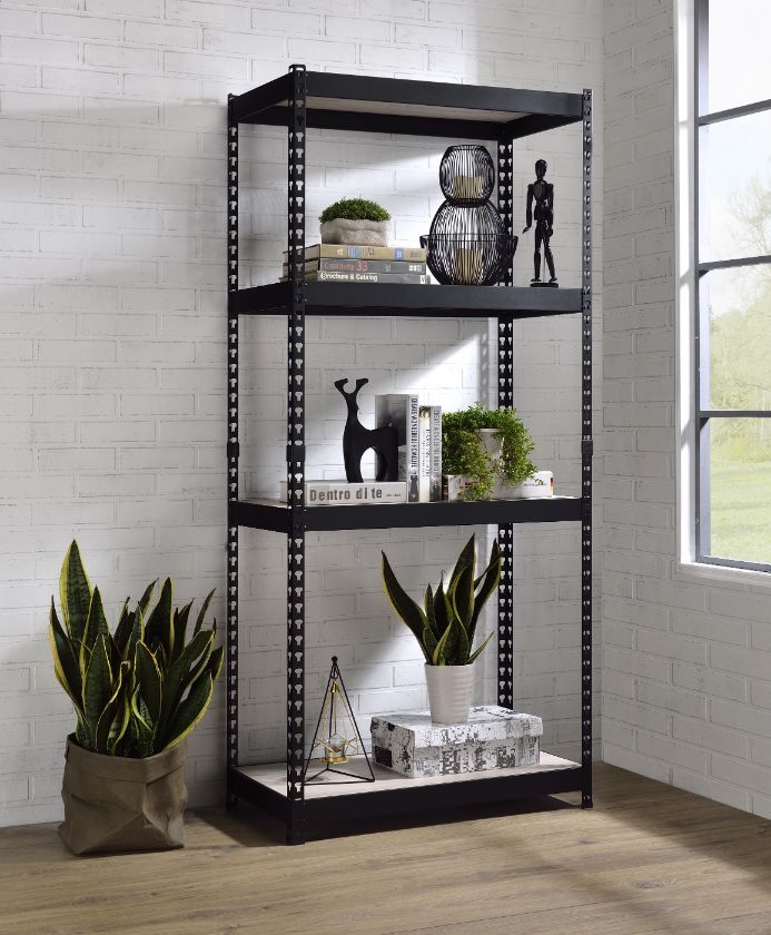 Decmus Bookshelf, Natural & Black Finish 92780