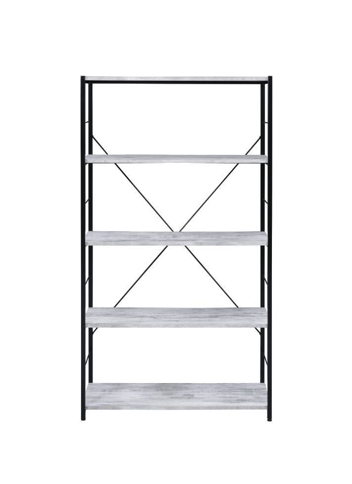 Tesadea Bookshelf, Antique White & Black Finish 92777