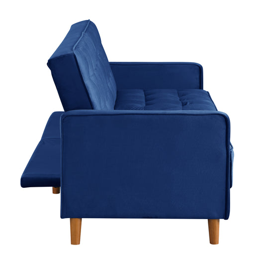 Square Arms, Modern Velvet Upholstered Sofa Bed (78&Lx37&Wx34&H)