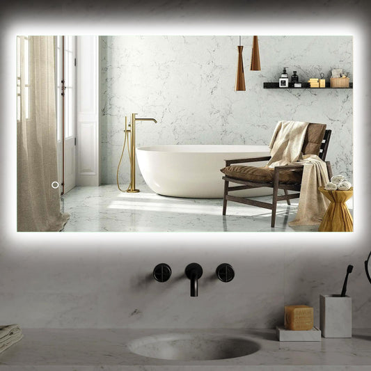 Beveled Frameless Lighted Bathroom / Vanity Mirror