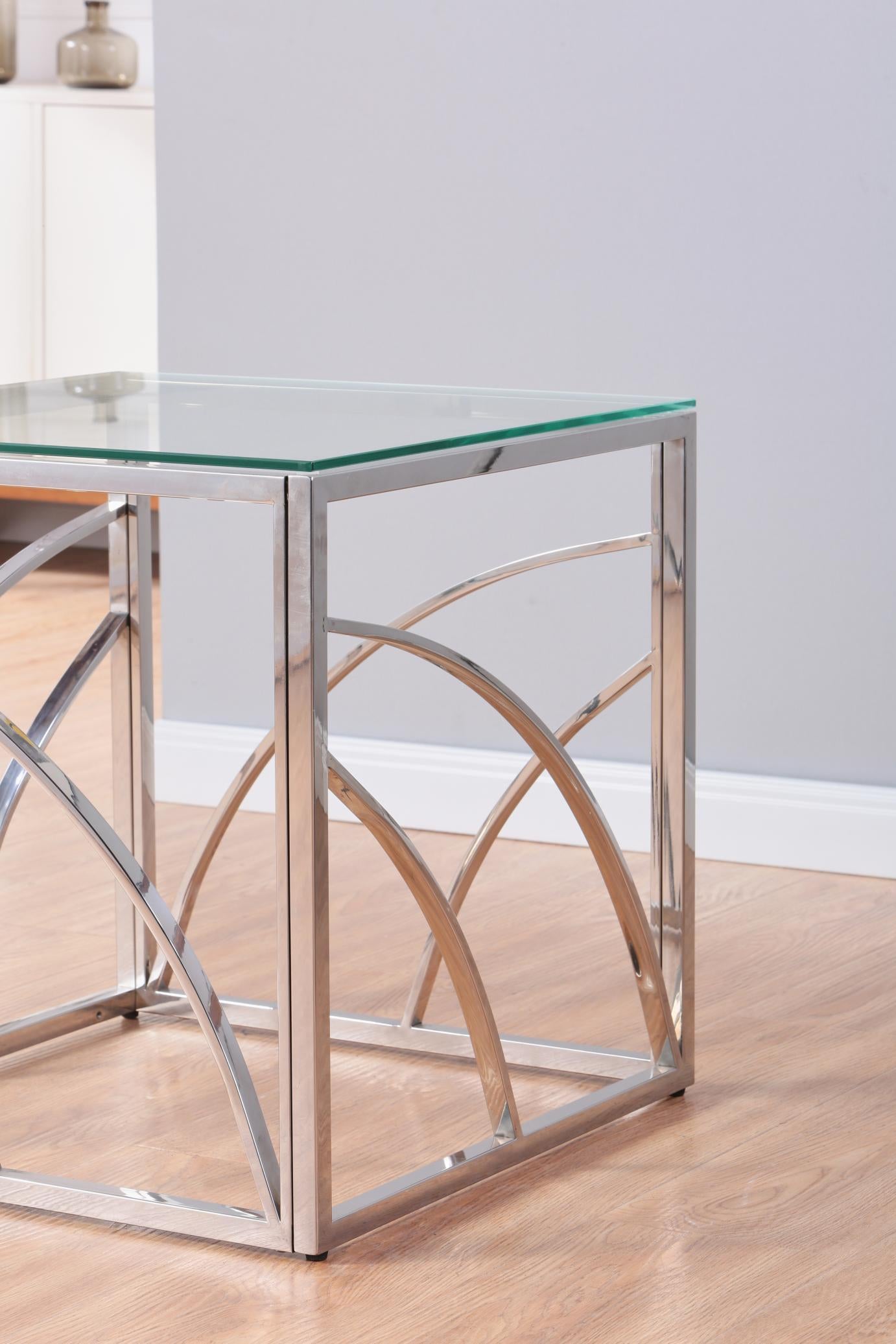 Glass End Table Gold Small Coffee Table Sofa Table