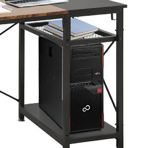 47.2" Computer Desk w/ 4 Storage Shelves & 4 Hooks, Large Desk Study Writing Table, Home Office Desk