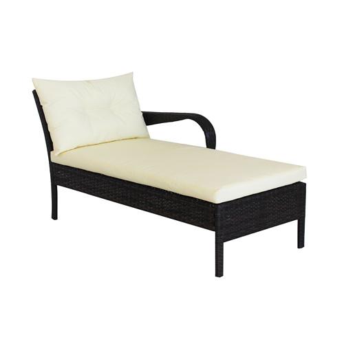 Outdoor patio Furniture sets 3 piece Conversation set wicker Ratten Sectional Sofa With Seat Cushions(Beige Cushion)