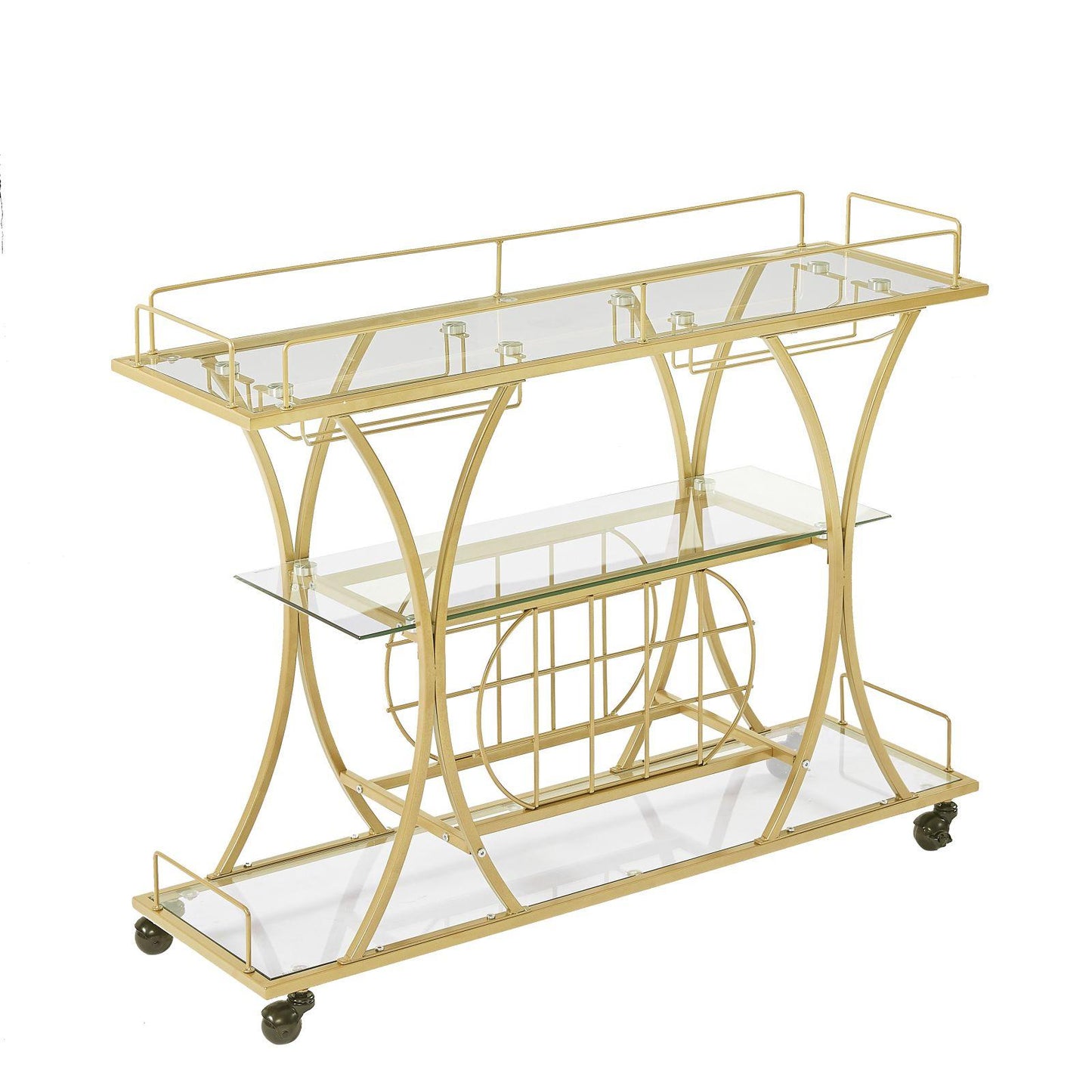 Kitchen & Dining Room Cart 3-Drawer Removable Storage Rack Trolley Cart with Rolling Wheels